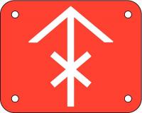 48X105 Pole Tag, 2 x 2-1/2In, White/Red