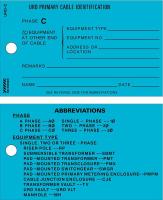 48X121 Info Tag, 3-1/4 x 5-1/2, Black/Blue, PK 25