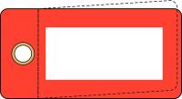 48X152 Blank Tag, 3 x 1-1/2In, Red, PK 25