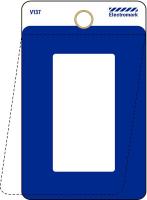 48X155 Blank Tag, 3 x 1-1/2In, Blue, PK 25