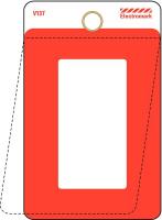 48X157 Blank Tag, 3 x 1-1/2In, Red, PK 25