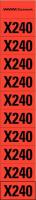48X224 Information Label, 5-1/2 x 1In, Black/Red