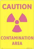 48X257 Caution Label, 7 x 10In, Purple/Yellow