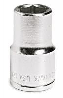 4AA91 Std Metric Socket, 1/2 Drive, 27mm, 6 Pt