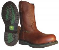 4AEG8 Wellington Boots, Pln, Mens, 13W, Brown, 1PR
