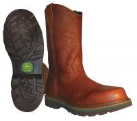 4AFA1 Wellington Boots, Pln, Men, 10-1/2, Brn, 1PR