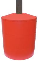 4ALV6 Pole Cover, 3 Ring, 6In Square, Red