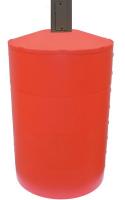 4ALV9 Pole Cover, 4 Ring, 8In Round, Red