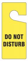 4ARL4 Door Knob Hgr Tag, 9 x 4 In, Bk/Yel, PK10