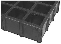 4ATW5 Grating, Molded, 1.5 In, 3x5 Ft, Sq Mesh, Gry