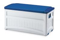 4AYU8 Deck Box, H 23 In, W 46 In, White and Blue