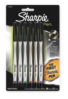 4AZK3 Permanent Pen, Stick, Fine, Multi, PK 6