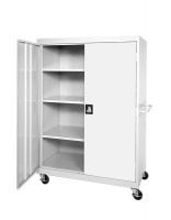 4BE62 Mobile Storage Cabinet, Welded, Dove Gray