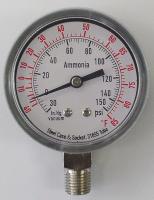 4CFW6 Compound Gauge, Ammonia, 2 1/2 In, 150 Psi