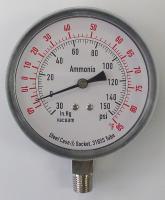 4CFW8 Compound Gauge, Ammonia, 3 1/2 In, 150 Psi