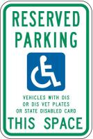 6AHH6 Handicap Parking Sign, 18 x 12In, MUTCD