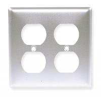 4D107 Plate, Wall, 2 Gang, Silver