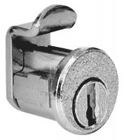 4DED9 Pin Tumbler Lock, 15/16 In, Bright Nickel