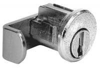 4DEE7 Pin Tumbler Lock, 13/16 In, Bright Nickel