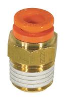 4GLK7 Male Connector, 1/2 x 1/4 In, Tube x R(PT)