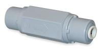 4DJA9 Spring Check Valve, 1/4 In, Push, Grey PVC