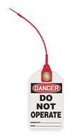 4DMG1 Danger Tag, 5-3/4 x 3-1/4 In, Plstc, PK10