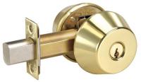 4ECF4 Deadbolt, Double Cylinder, Bright Brass