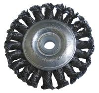 4EDC4 Wheel Brush, 3 In D, Steel, 0.0140 Wire