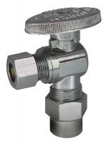 4EET8 1/4-Turn Stop, Angle, 1/2 Inx3/8 In