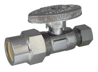 4EEU4 1/4-Turn Stop, Straight, 1/2 Inx3/8 In