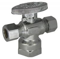 4EEU5 1/4-Turn Stop, 3-Way, 1/2 Inx3/8 In