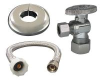 4EEV8 Water Connector Kit, Toilet, 1/2 In Outlet