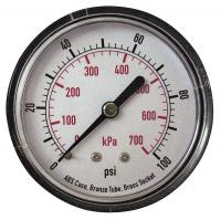 4EFC7 Pressure Gauge, 40 mm, 100 psi, Back