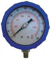 4EFG6 Pressure Gauge, 4 In, 200 psi, Lower, Blue