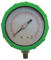 4EFH7 Pressure Gauge, 4 In, 400 psi, Lower, Green