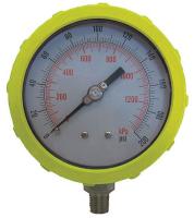4EFK3 Pressure Gauge, 4 In, 200 psi, Lower, Yellow