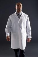 4EJV4 Collared Lab Coat, White, 39 In. L, Unisex