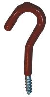 4ERW8 Screw In Hook, Red Vinyl, 2 1/2 In, PK 10