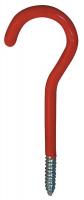 4ERW9 Screw In Hook, Red Vinyl, 3 1/4 In, PK 10