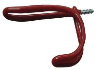4ERX5 Screw In Hook, Red Vinyl, 3 1/4 In, PK 10