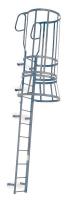 1TGX5 Fixed Ladder Sft Cage, WlkThru, 27ft.8In H