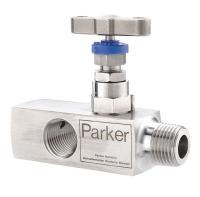 4EUK2 Gauge Valve, Angled, SS, 1/2 In. x 3-1/2 In