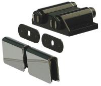 4FCX5 Glass Door Catch, Blk, Catch L 1 3/32 In