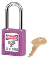 4FG02 Lockout Padlock, KD, Purple, 1/4 In. Dia.