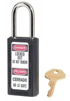 4FG06 Lockout Padlock, KD, Black, 1/4In. Dia.