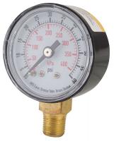 4FLR1 Pressure Gauge, 1 1/2 In, 60 Psi, Lower