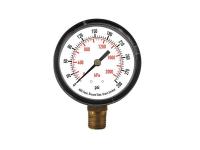 4FLW3 Pressure Gauge, 2 1/2 In, 300 Psi, Lower