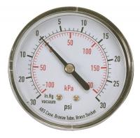 4FMF9 Compound Gauge, 3 1/2 In, Vac to 30 Psi