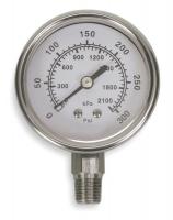 4FML1 Pressure Gauge, 2 In, 300 Psi, SS, Lower