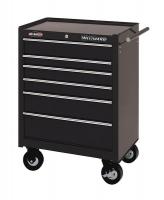 4FNR1 Rolling Cabinet, 26 1/2 W, 6 Drawer, Black